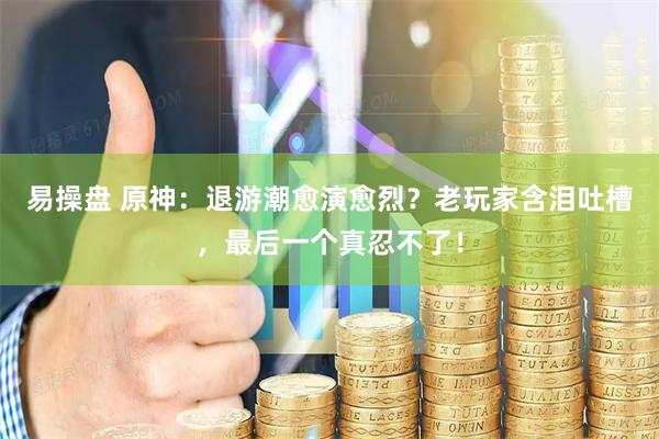 易操盘 原神：退游潮愈演愈烈？老玩家含泪吐槽，最后一个真忍不了！