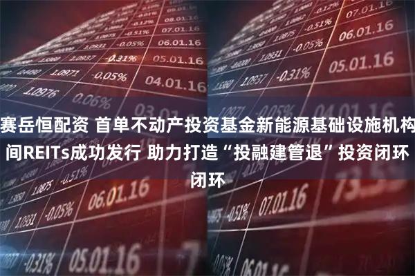 赛岳恒配资 首单不动产投资基金新能源基础设施机构间REITs成功发行 助力打造“投融建管退”投资闭环